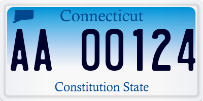 CT license plate AA00124