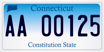 CT license plate AA00125