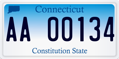CT license plate AA00134