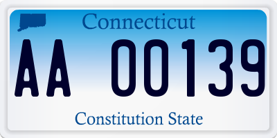 CT license plate AA00139