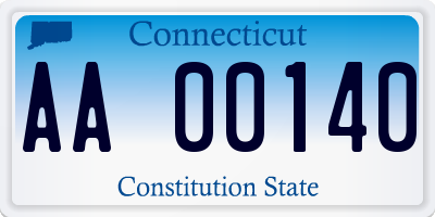 CT license plate AA00140