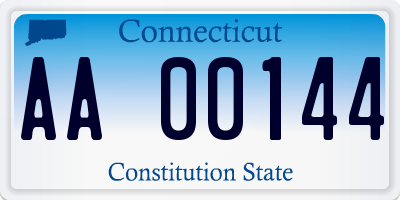 CT license plate AA00144
