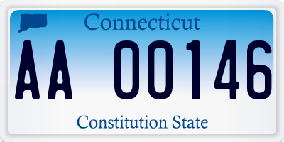 CT license plate AA00146