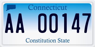 CT license plate AA00147