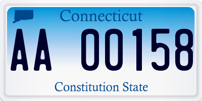 CT license plate AA00158