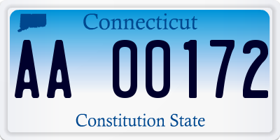 CT license plate AA00172