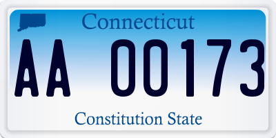 CT license plate AA00173