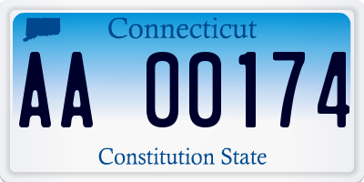 CT license plate AA00174