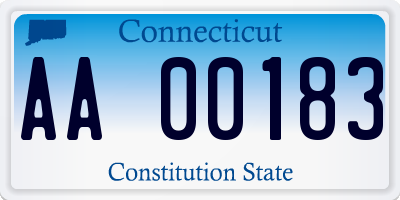 CT license plate AA00183