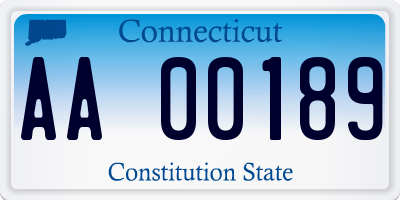 CT license plate AA00189