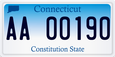 CT license plate AA00190