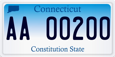 CT license plate AA00200