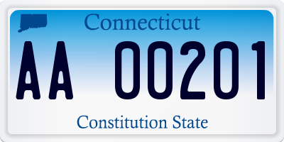 CT license plate AA00201