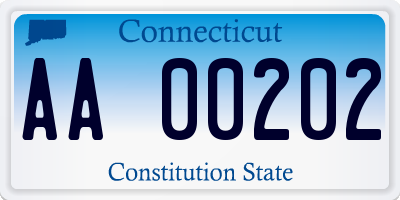 CT license plate AA00202