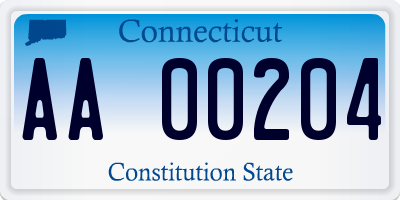 CT license plate AA00204