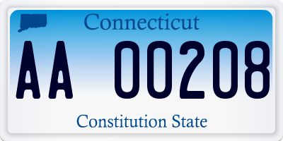 CT license plate AA00208