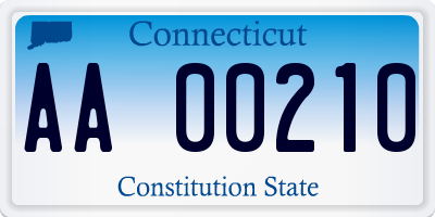 CT license plate AA00210