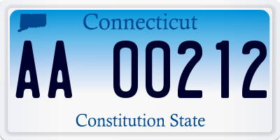 CT license plate AA00212