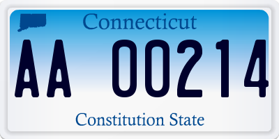 CT license plate AA00214