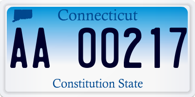 CT license plate AA00217