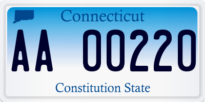 CT license plate AA00220