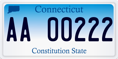 CT license plate AA00222