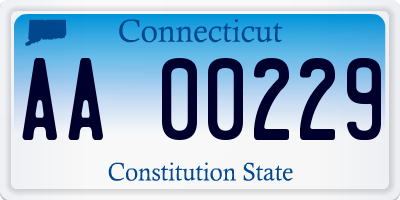 CT license plate AA00229