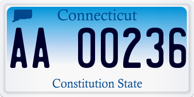 CT license plate AA00236