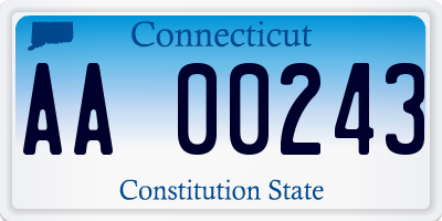 CT license plate AA00243