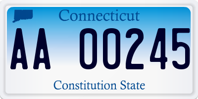 CT license plate AA00245