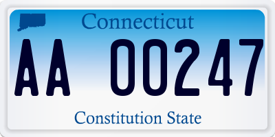 CT license plate AA00247