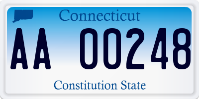 CT license plate AA00248