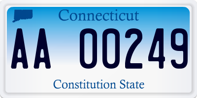 CT license plate AA00249