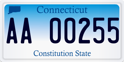 CT license plate AA00255