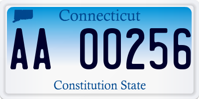 CT license plate AA00256