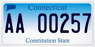 CT license plate AA00257