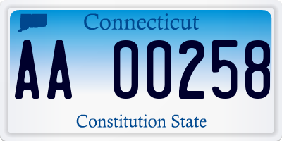 CT license plate AA00258