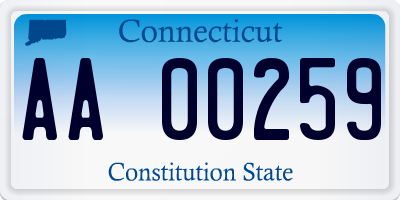 CT license plate AA00259