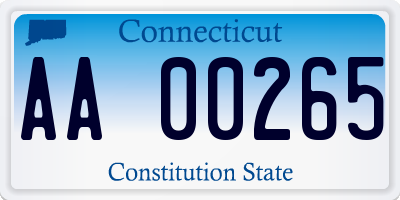 CT license plate AA00265