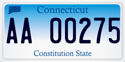 CT license plate AA00275