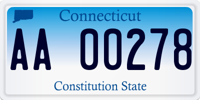 CT license plate AA00278