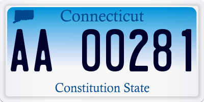 CT license plate AA00281