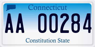 CT license plate AA00284