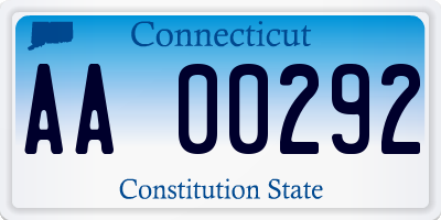 CT license plate AA00292