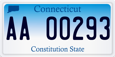 CT license plate AA00293