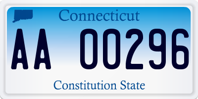 CT license plate AA00296