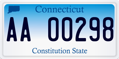 CT license plate AA00298