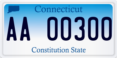 CT license plate AA00300