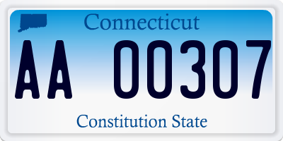 CT license plate AA00307