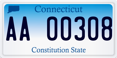 CT license plate AA00308